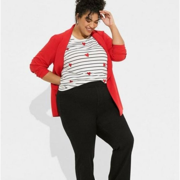 Torrid Supersoft Candy Hearts Striped Short Sleeve Crew Neck Top | Size 0/L - Picture 3 of 14